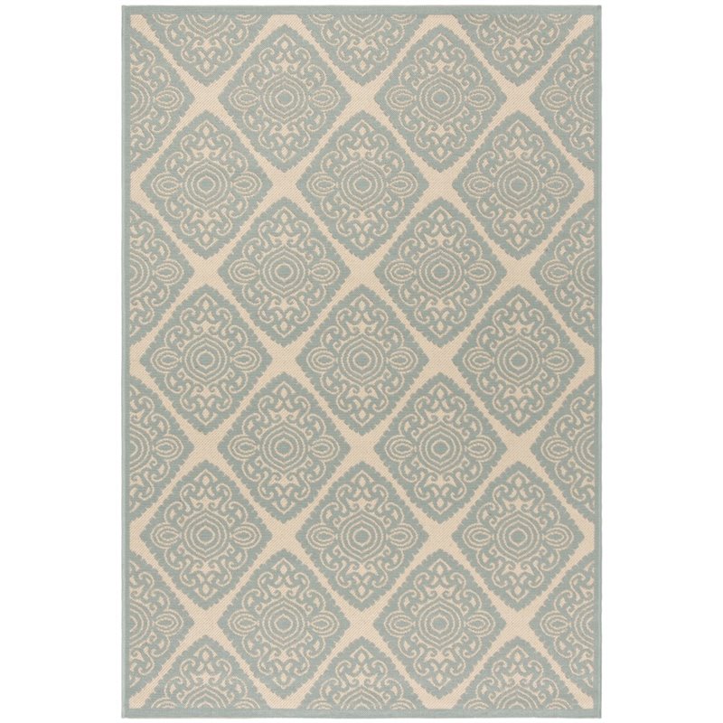 Safavieh Linden 100 4' x 6' Rug in Cream and Aqua