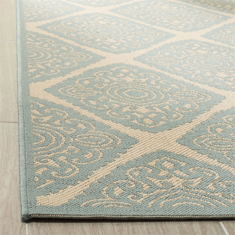 Safavieh Linden 100 8' x 10' Rug in Cream and Aqua