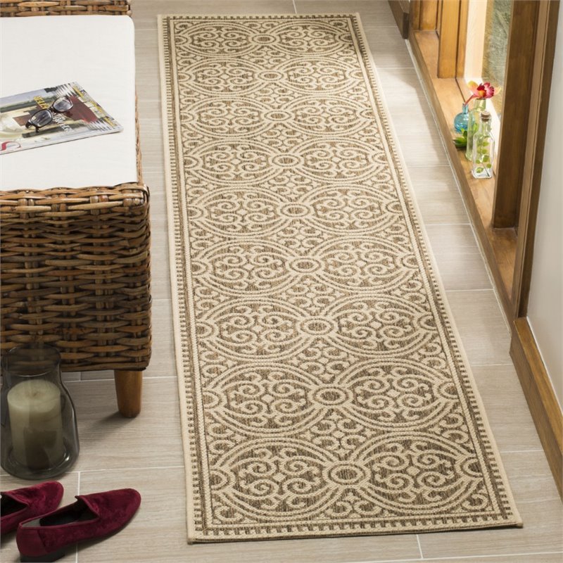 Safavieh Linden 100 2' x 8' Runner Rug in Cream and Beige