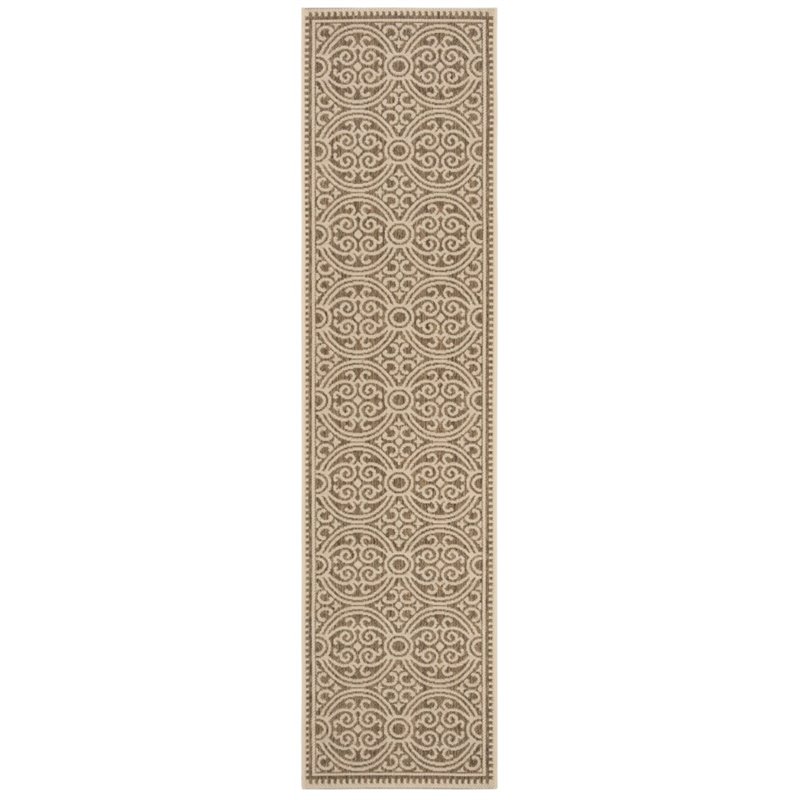 Safavieh Linden 100 2' x 8' Runner Rug in Cream and Beige