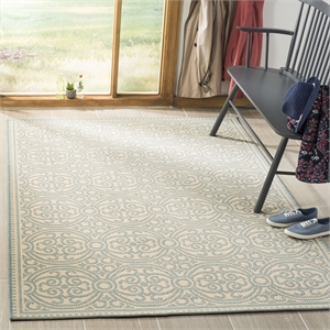 Safavieh Linden 100 4' x 6' Rug in Aqua and Cream
