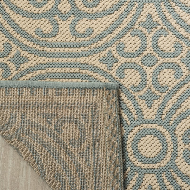 Safavieh Linden 100 8' x 10' Rug in Aqua and Cream