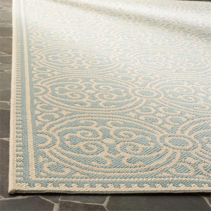 Safavieh Linden 100 8' x 10' Rug in Cream and Aqua
