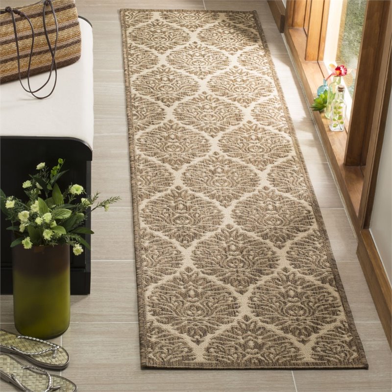 Safavieh Linden 100 2' x 8' Runner Rug in Cream and Beige