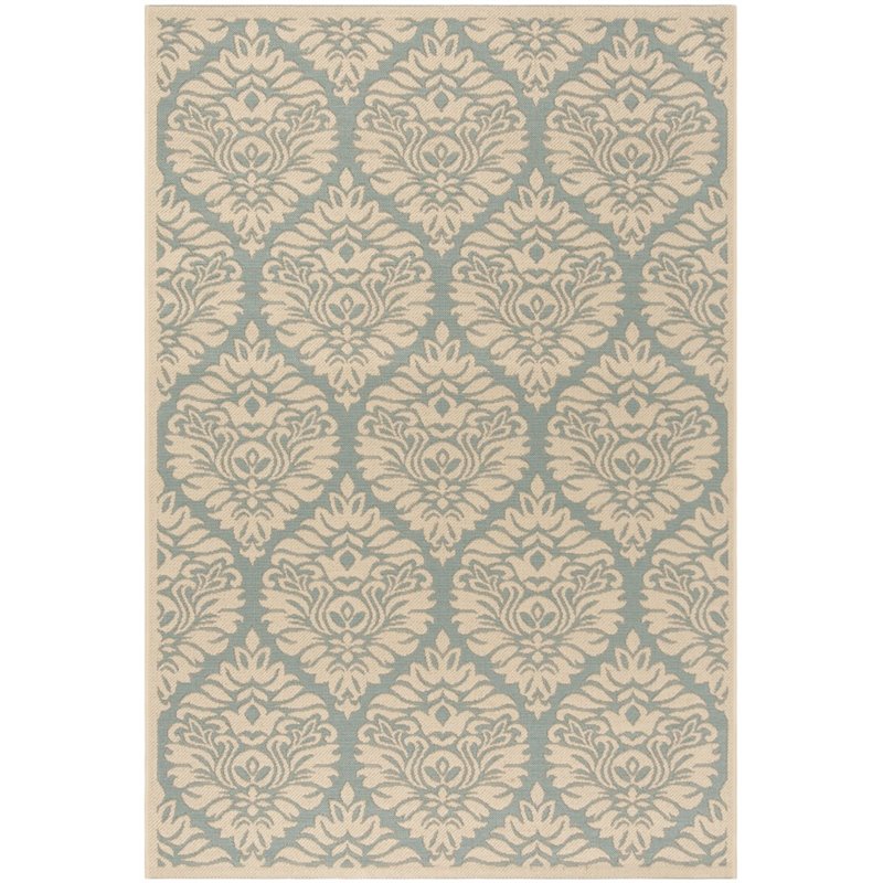 Safavieh Linden 100 4' x 6' Rug in Aqua and Cream