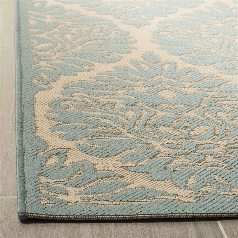 Safavieh Linden 100 8' x 10' Rug in Aqua and Cream