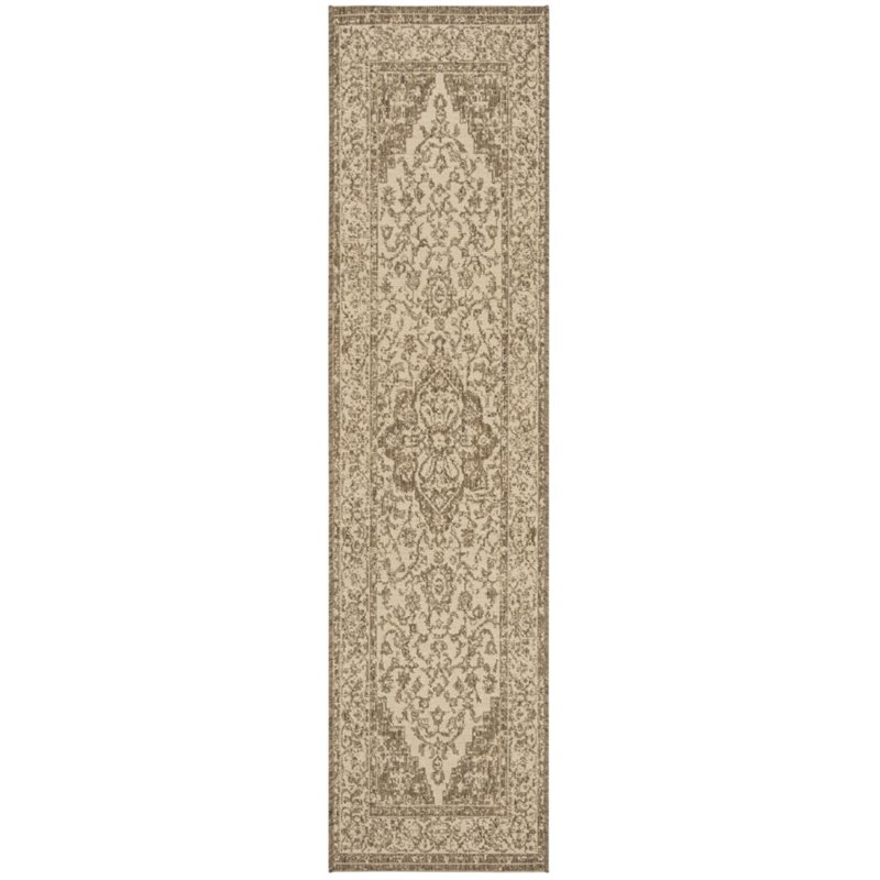 Safavieh Linden 100 2' x 8' Runner Rug in Cream and Beige