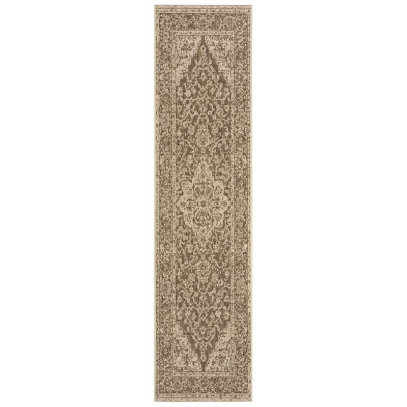 Safavieh Linden 100 2' x 8' Runner Rug in Beige and Cream