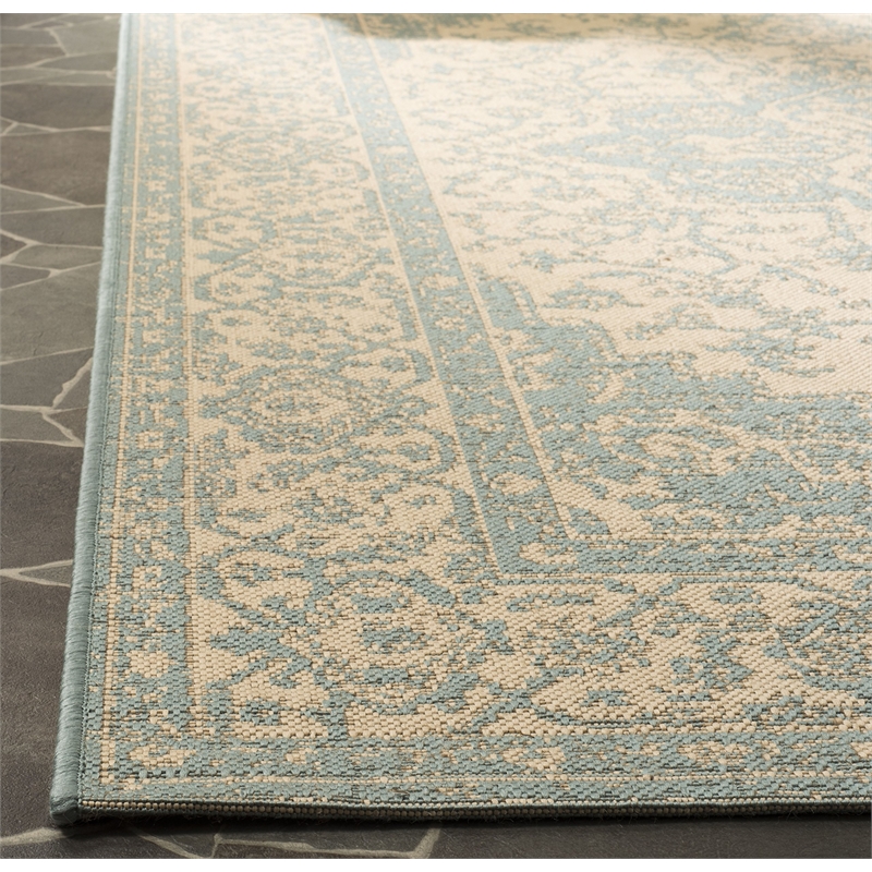 Safavieh Linden 100 4' x 6' Rug in Cream and Aqua