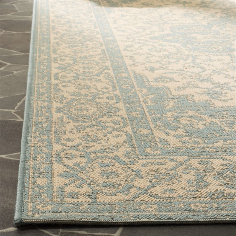 Safavieh Linden 100 8' x 10' Rug in Cream and Aqua