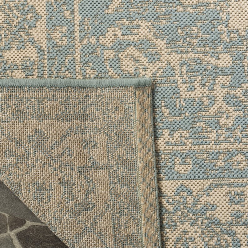 Safavieh Linden 100 8' x 10' Rug in Cream and Aqua