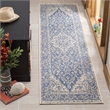 Safavieh Linden 100 2' x 8' Runner Rug in Blue and Creme