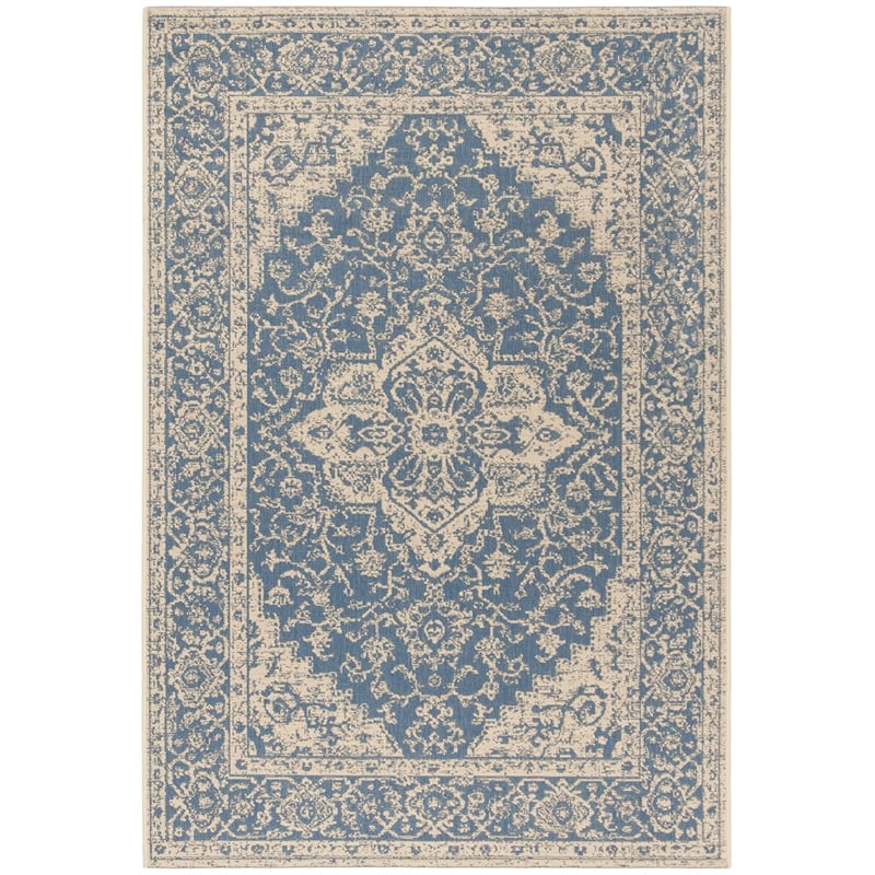 Safavieh Linden 100 4' x 6' Rug in Blue and Creme