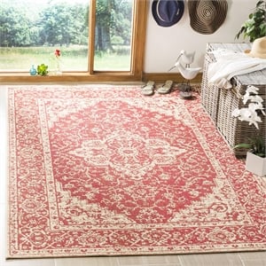 Safavieh Linden 100 6'7&quot Square Rug in Red and Creme