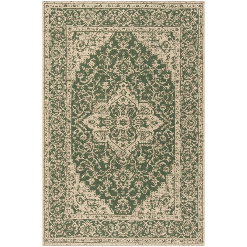 Safavieh Linden 100 4' x 6' Rug in Green and Creme