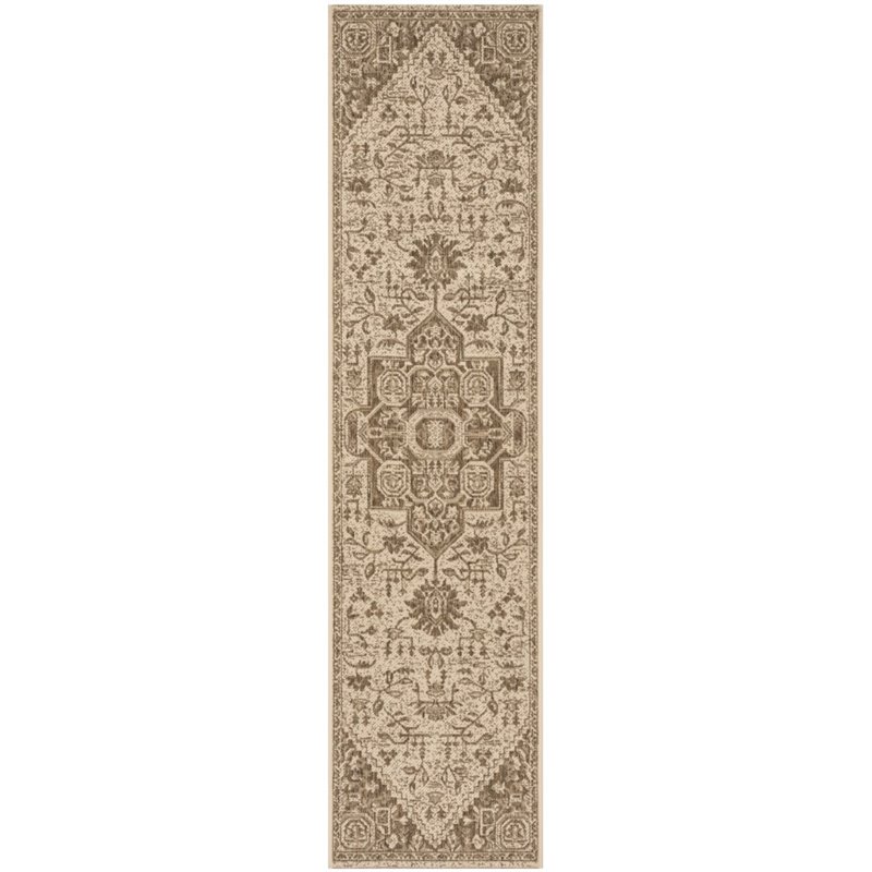 Safavieh Linden 100 2' x 8' Runner Rug in Beige and Cream