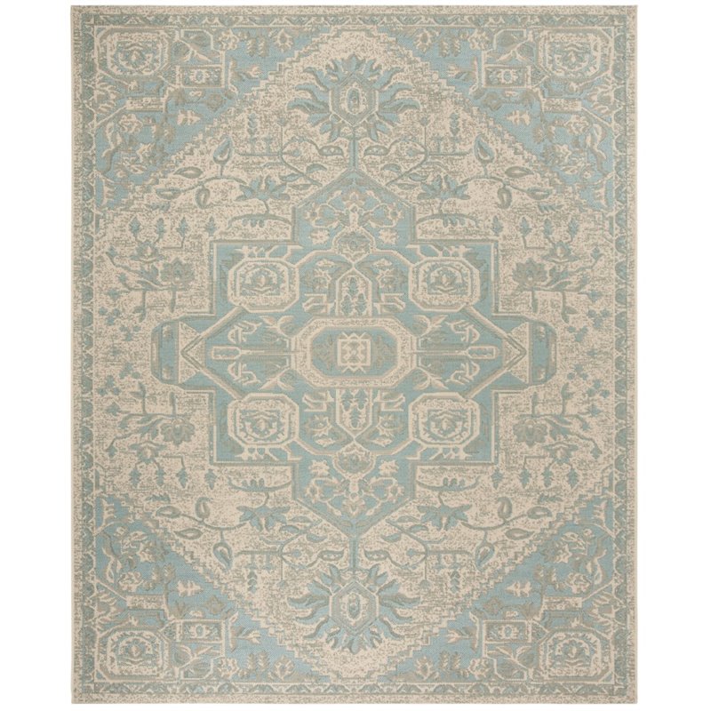 Safavieh Linden 100 8' x 10' Rug in Aqua and Cream