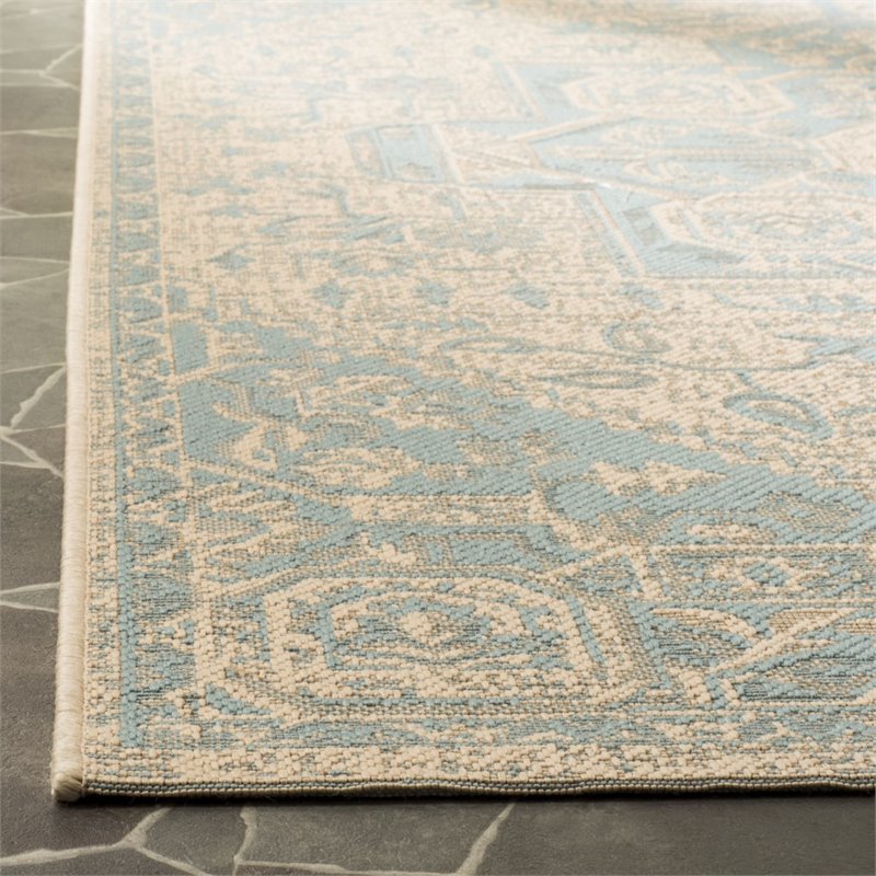 Safavieh Linden 100 9' x 12' Rug in Aqua and Cream