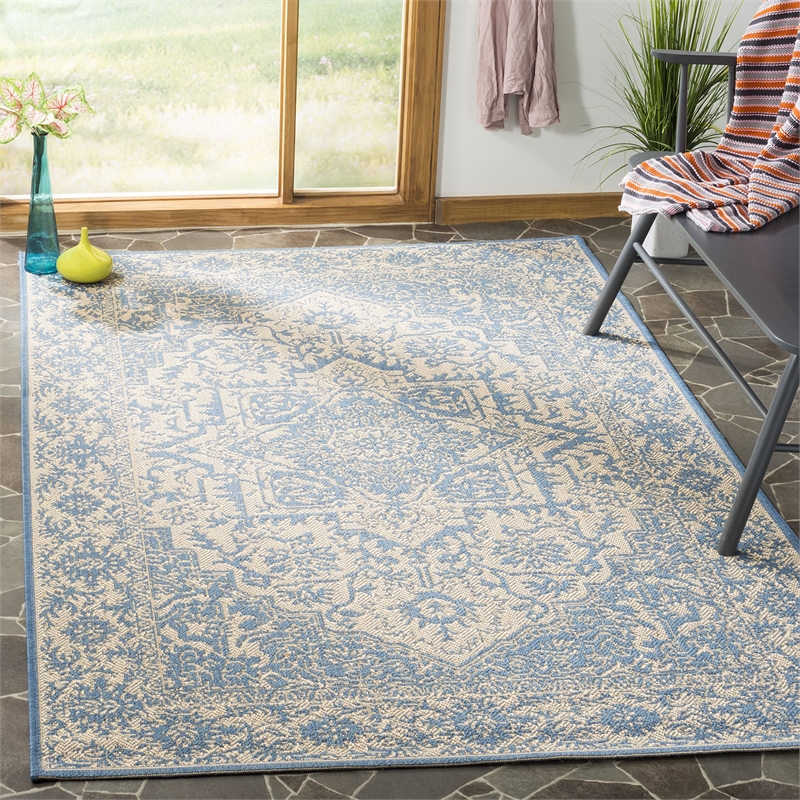 Safavieh Linden 100 9' x 12' Rug in Cream and Aqua
