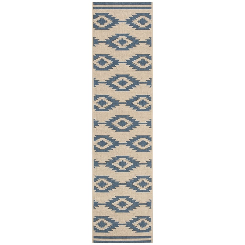 Safavieh Linden 100 2' x 8' Runner Rug in Cream and Beige