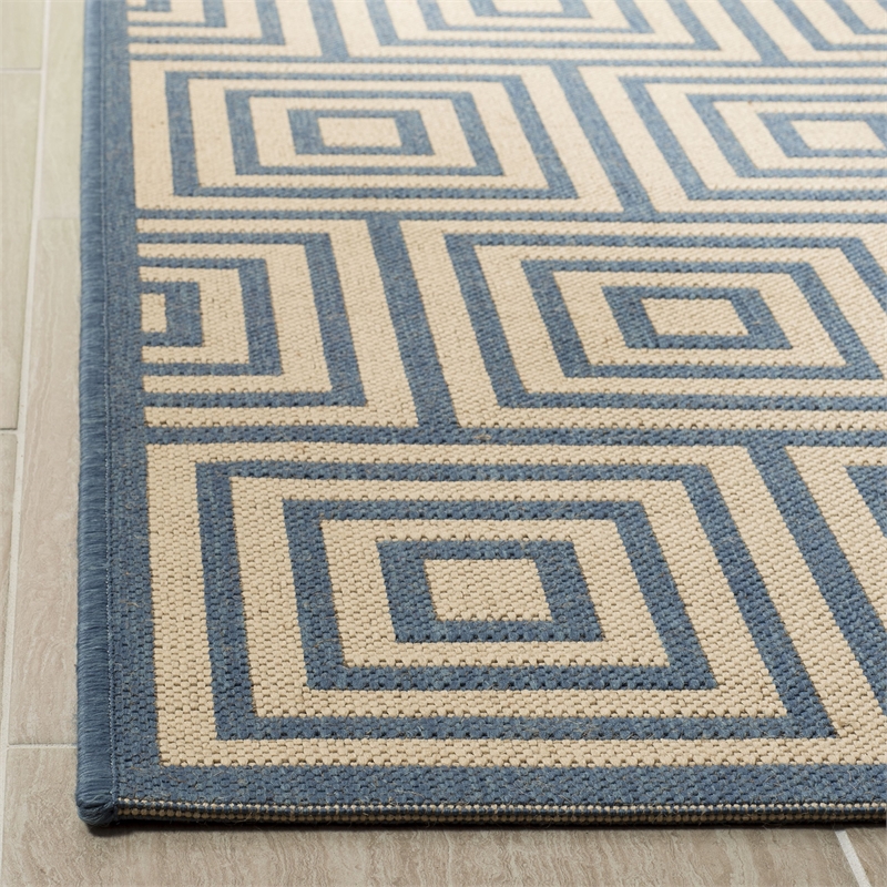 Safavieh Linden 100 2' x 8' Runner Rug in Cream and Aqua