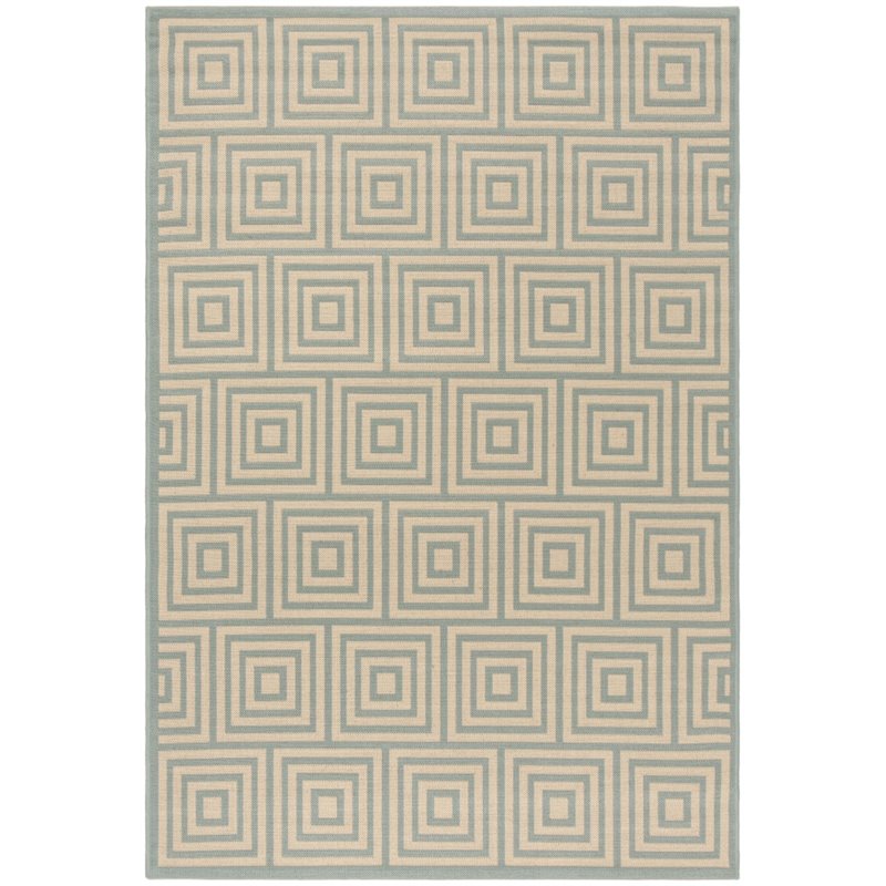 Safavieh Linden 100 9' x 12' Rug in Cream and Aqua
