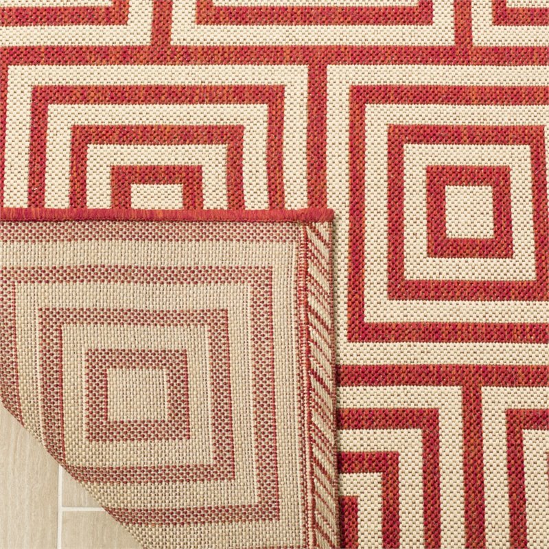Safavieh Linden 100 4' x 6' Rug in Red and Creme