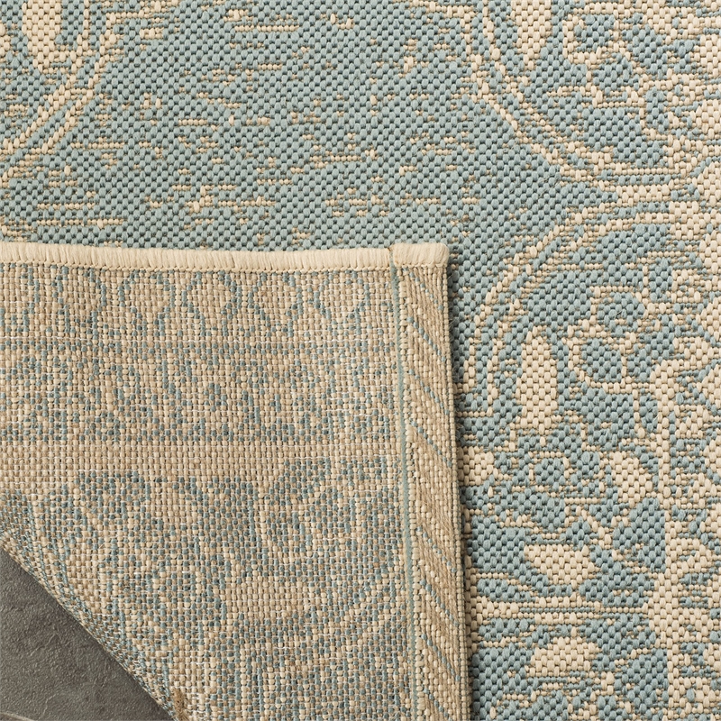 Safavieh Linden 100 2' x 8' Runner Rug in Cream and Aqua