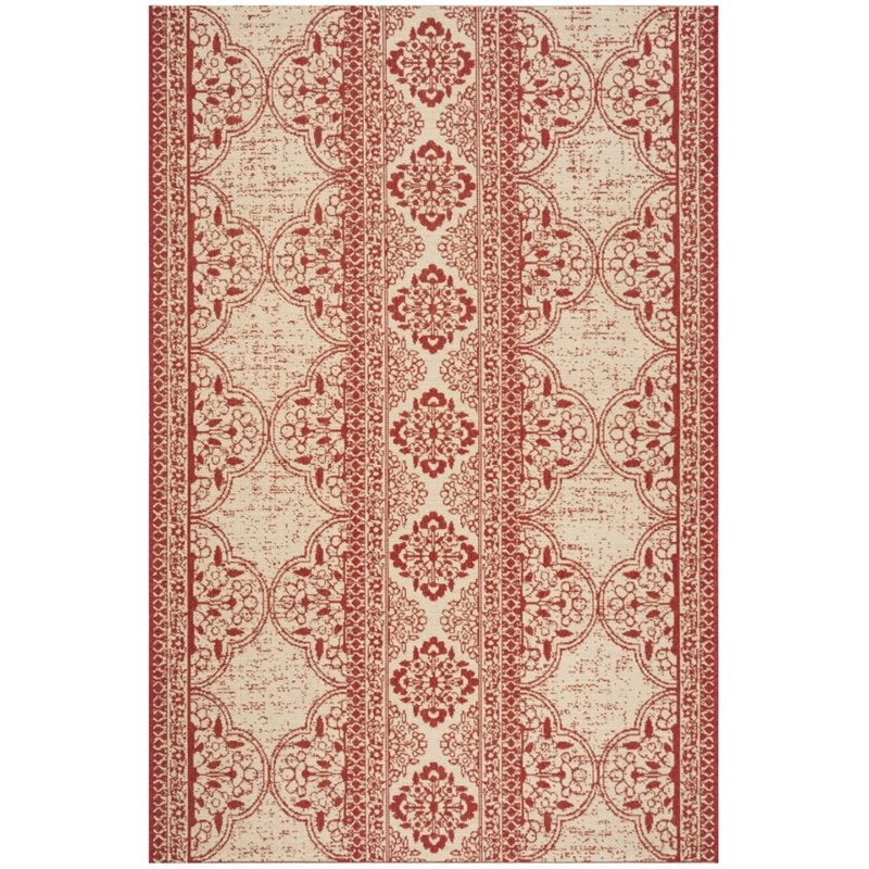 Safavieh Linden 100 4' x 6' Rug in Red and Creme