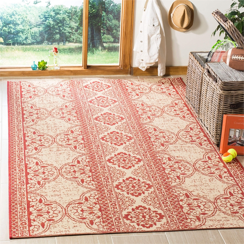 Safavieh Linden 100 8' x 10' Rug in Red and Creme