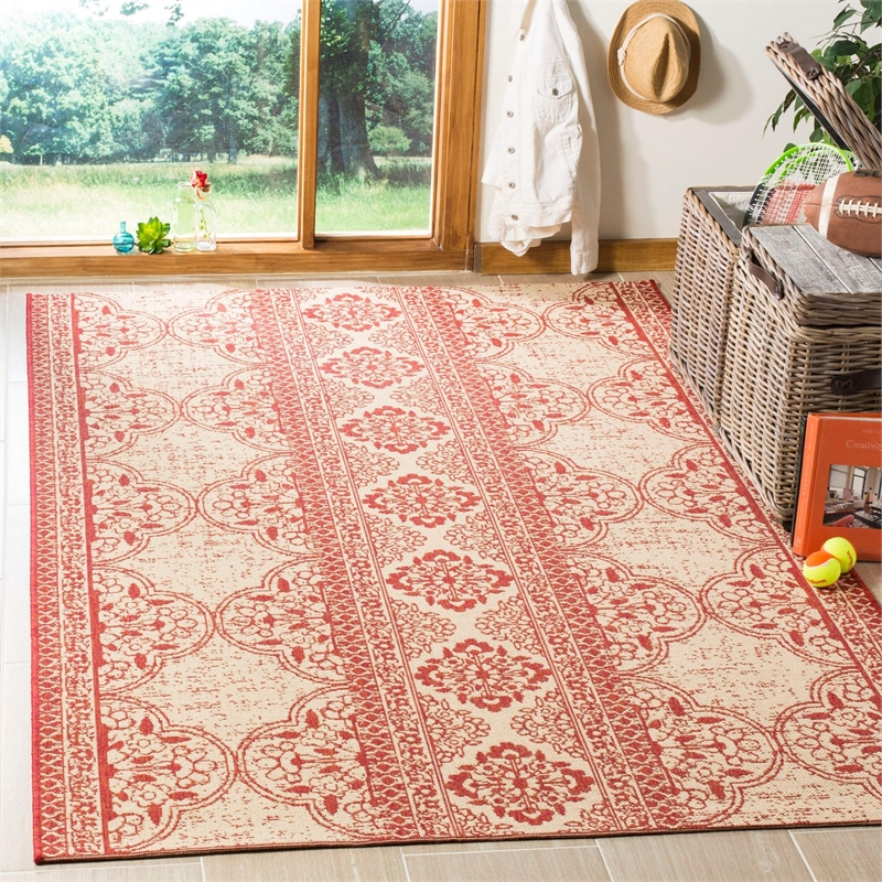 Safavieh Linden 100 9' x 12' Rug in Red and Creme