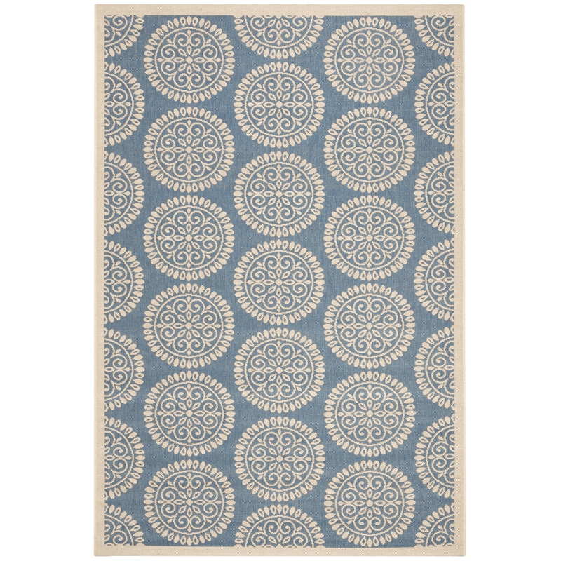 Safavieh Linden 100 4' x 6' Rug in Blue and Creme