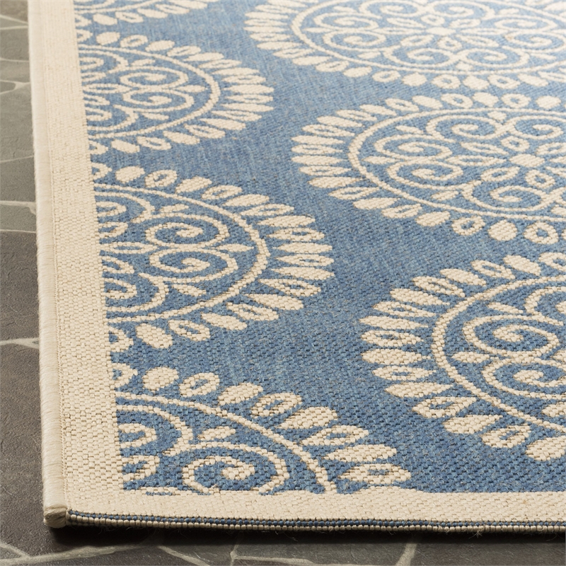 Safavieh Linden 100 9' x 12' Rug in Blue and Creme