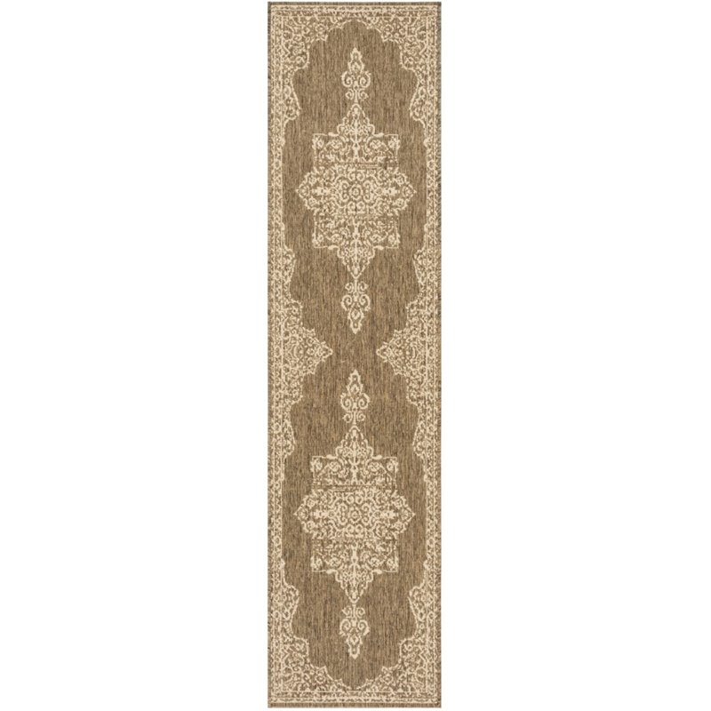 Safavieh Linden 100 2' x 8' Runner Rug in Cream and Beige