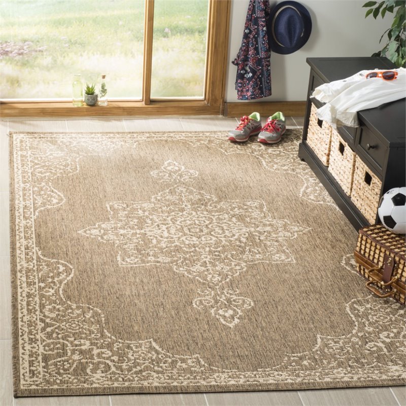 Safavieh Linden 100 8' x 10' Rug in Cream and Beige