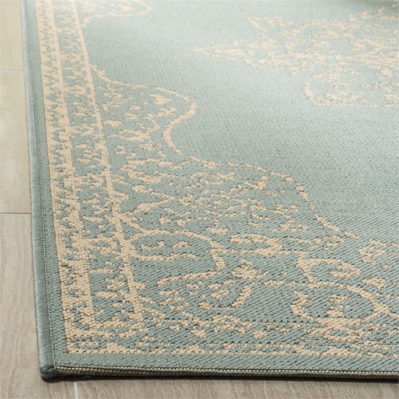 Safavieh Linden 100 8' x 10' Rug in Cream and Aqua