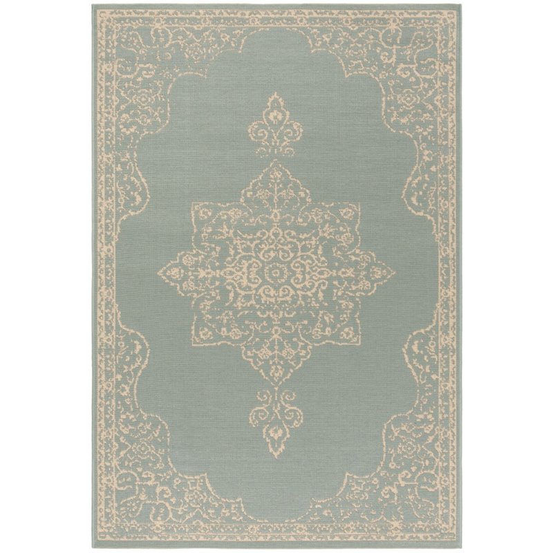 Safavieh Linden 100 8' x 10' Rug in Cream and Aqua