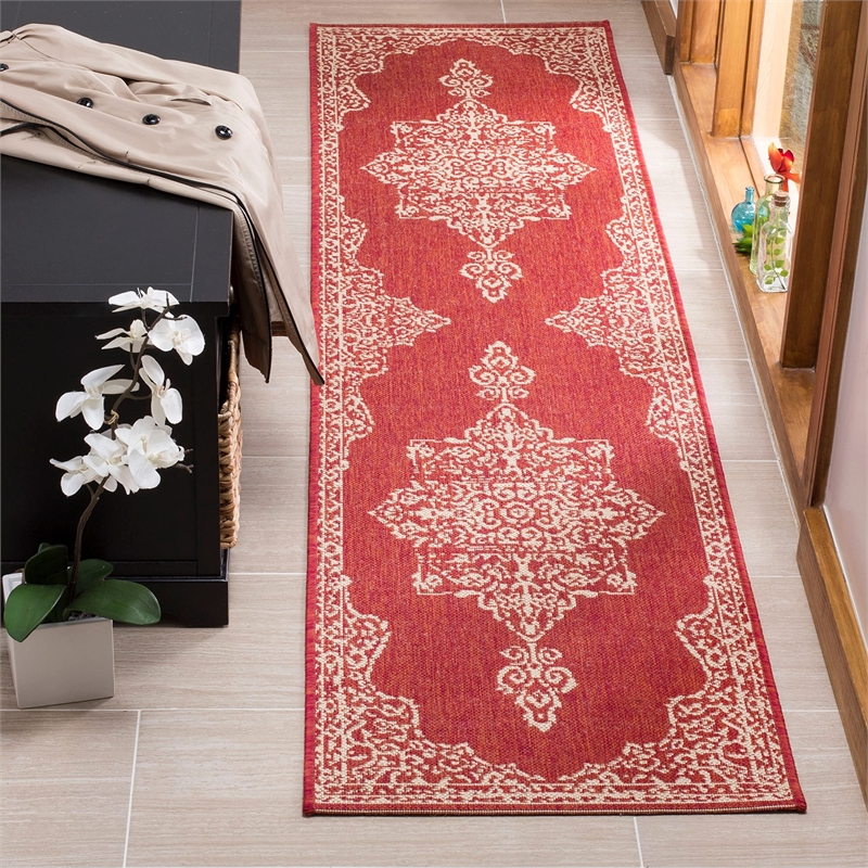 Safavieh Linden 100 9' x 12' Rug in Red and Creme