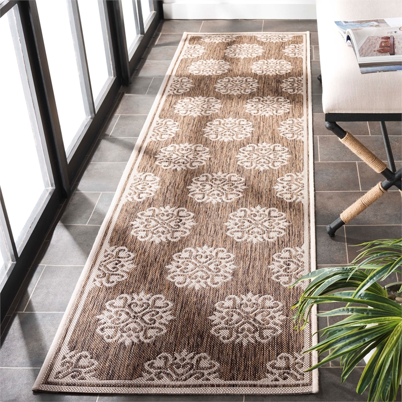 Safavieh Linden 100 2' x 8' Runner Rug in Beige and Cream
