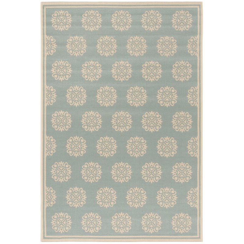 Safavieh Linden 100 8' x 10' Rug in Aqua and Cream