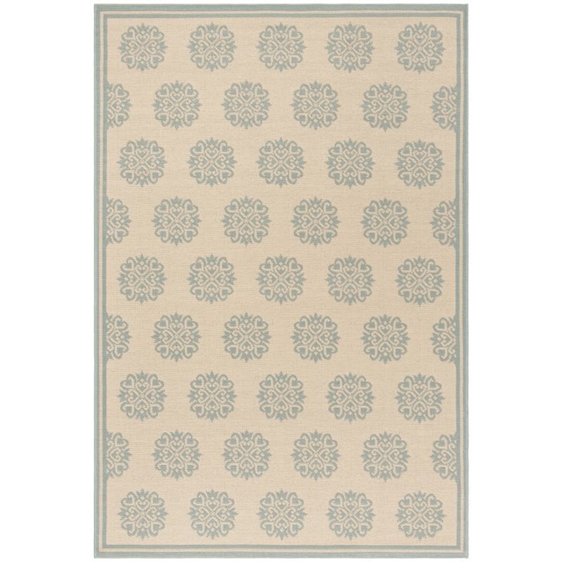 Safavieh Linden 100 4' x 6' Rug in Cream and Aqua