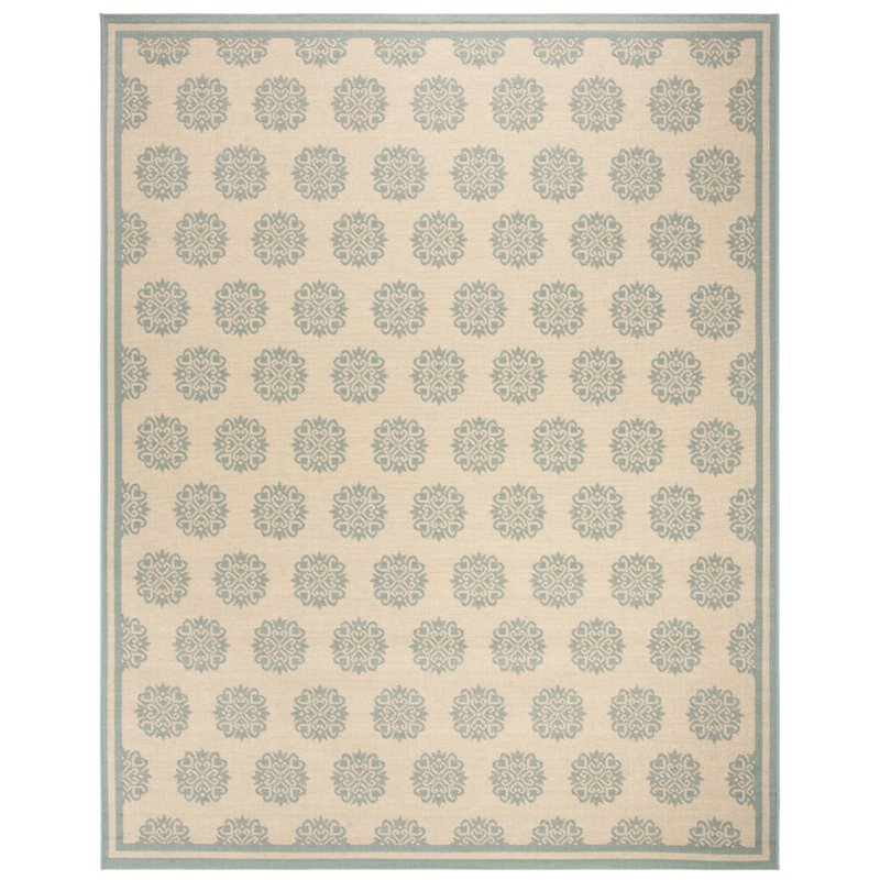 Safavieh Linden 100 8' x 10' Rug in Cream and Aqua