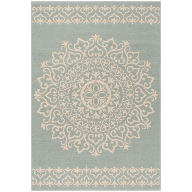 Safavieh Linden 100 2 X 8 Runner Rug In Cream And Aqua Lnd183l 28