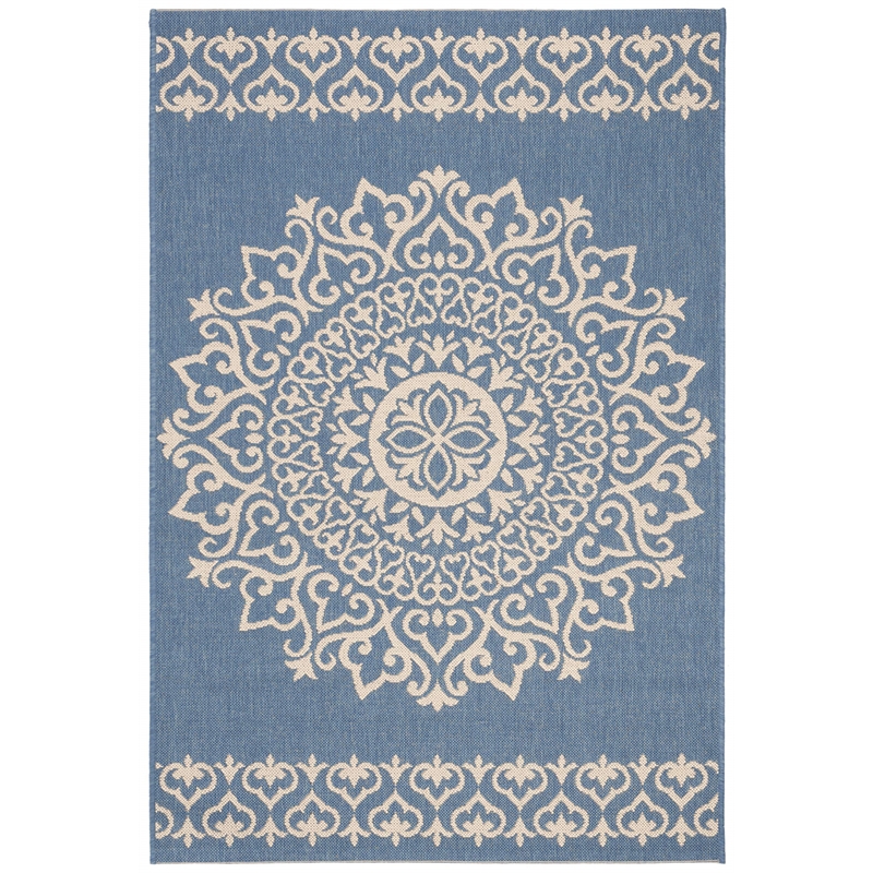 Safavieh Linden 100 4' x 6' Rug in Cream and Aqua