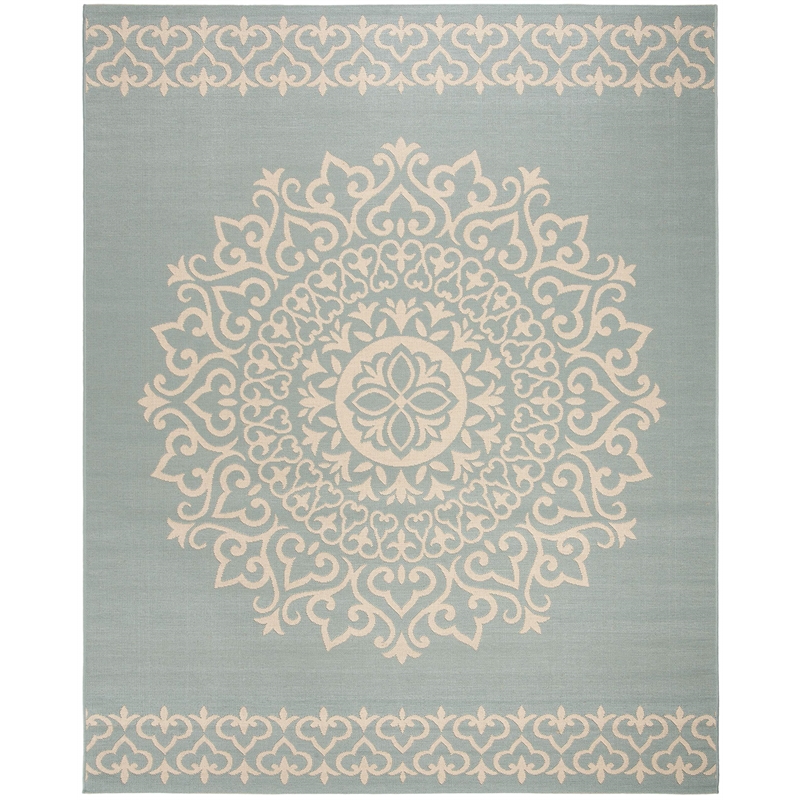 Safavieh Linden 100 9' x 12' Rug in Cream and Aqua