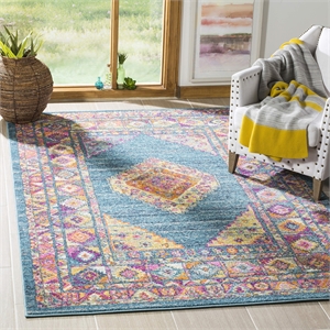Safavieh Madison 6'7&quot Square Rug in Light Blue and Orange