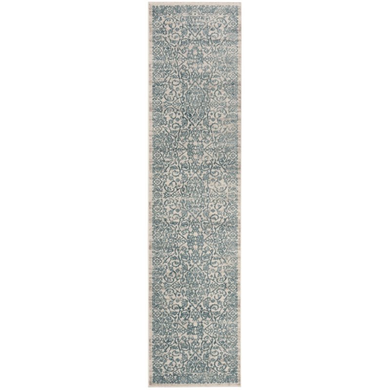Safavieh Princeton 2' x 8' Runner Rug in Blue and Beige