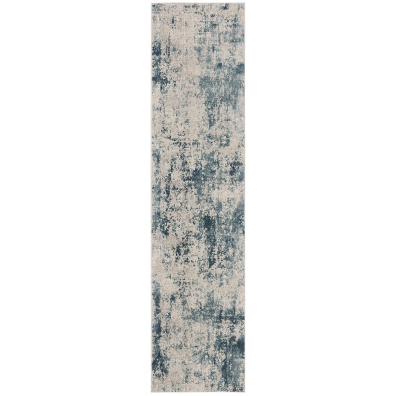 Safavieh Princeton 2' x 8' Runner Rug in Blue and Beige