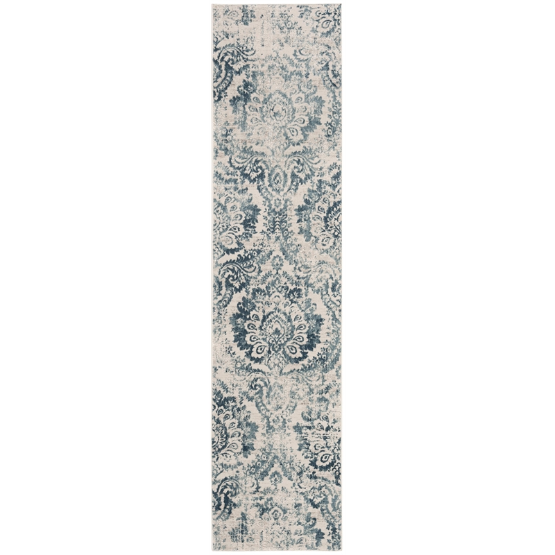 Safavieh Princeton 2' x 8' Runner Rug in Blue and Beige