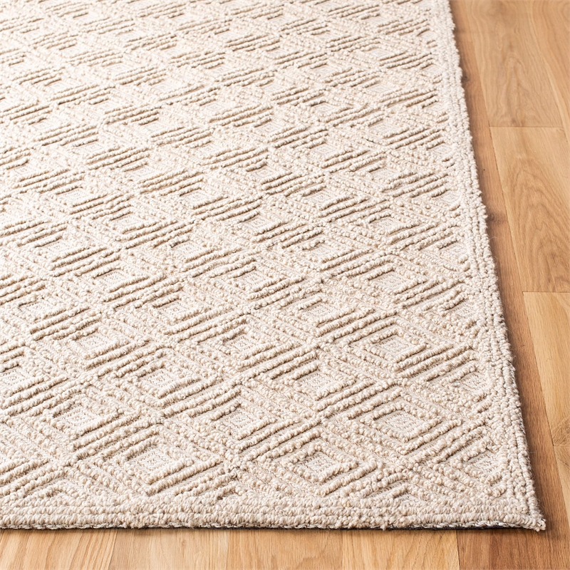 Safavieh Trace 200 4' x 6' Hand Tufted Wool Rug in Beige and Beige
